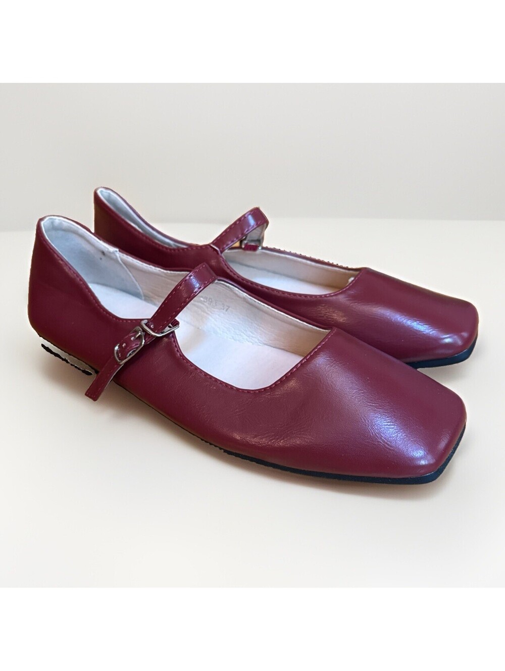 NEW Chuhuan Women's Mary Jane Shoes Flats Dark Red Size 6.5